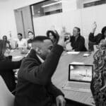Raised hands in class
