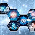 Human interact with AI artificial intelligence virtual assistant NLP robot